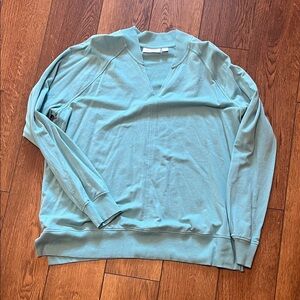 Belle by Kim Gravel Teal Triple Luxe V-Neck Top Large